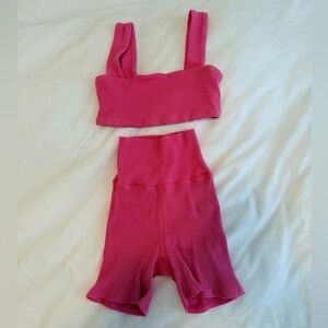 Daily Drills Pink Athletic Shorts Set